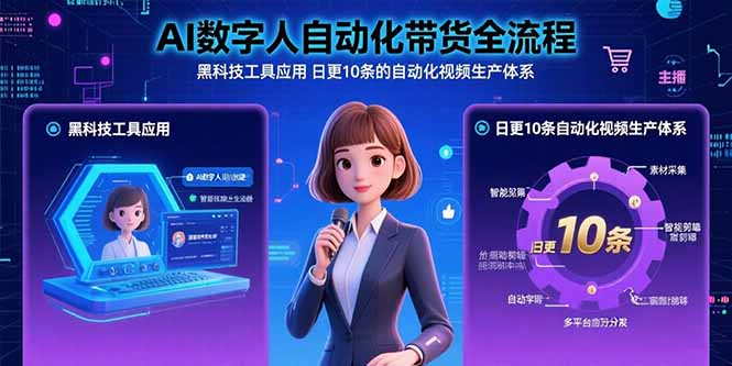（15699期）AI数字人自动化带货全流程：黑科技工具应用 日更10条的自动化视频生产体系网创吧-网创项目资源站-副业项目-创业项目-搞钱项目网创吧