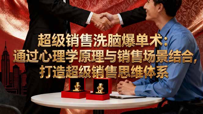 (16370期)超级销售洗脑爆单术:通过心理学原理与销售场景结合,打造超级销售思维体系网创吧-网创项目资源站-副业项目-创业项目-搞钱项目网创吧