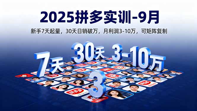 (16008期)2025拼多多实训-9月:新手7天起量,30天日销破万,月利润3-10万,可矩阵复制网创吧-网创项目资源站-副业项目-创业项目-搞钱项目网创吧