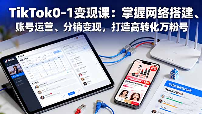 （16334期）TikTok0-1变现课：掌握网络搭建、账号运营、分销变现，打造高转化万粉号网创吧-网创项目资源站-副业项目-创业项目-搞钱项目网创吧