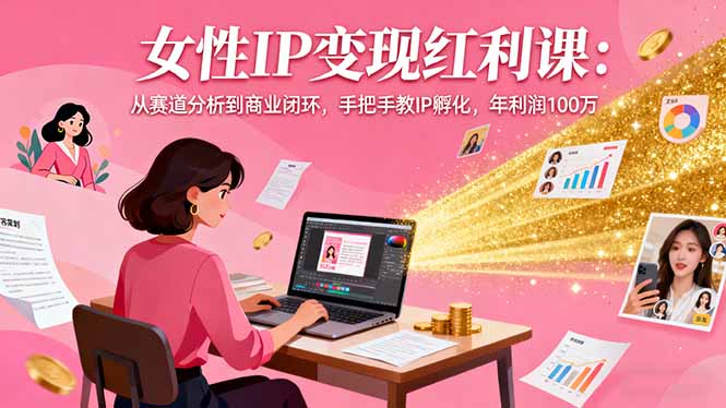 (16294期)女性IP变现红利课:从赛道分析到商业闭环,手把手教IP孵化,年利润100万网创吧-网创项目资源站-副业项目-创业项目-搞钱项目网创吧