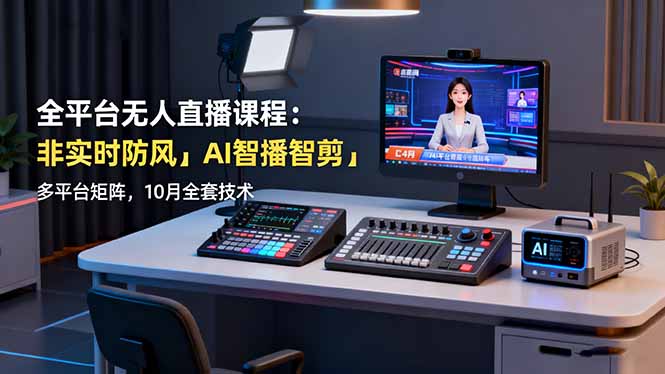 (16279期)全平台无人直播课程:非实时防风+AI智播智剪+多平台矩阵,10月全套技术网创吧-网创项目资源站-副业项目-创业项目-搞钱项目网创吧