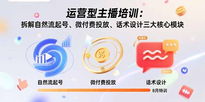 (15654期)运营型主播培训:拆解自然流起号、微付费投放、话术设计三大核心模块-8月网创吧-网创项目资源站-副业项目-创业项目-搞钱项目网创吧
