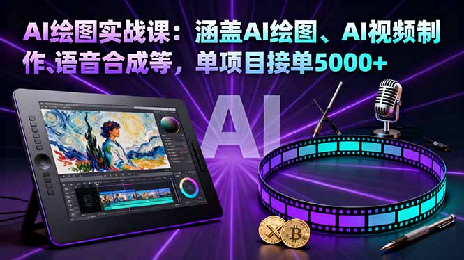 （16304期）AI绘图实战课：涵盖AI绘图、AI视频制作、语音合成等，单项目接单5000+网创吧-网创项目资源站-副业项目-创业项目-搞钱项目网创吧