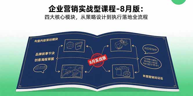 （15823期）企业营销实战型课程-8月版：四大核心模块，从策略设计到执行落地全流程网创吧-网创项目资源站-副业项目-创业项目-搞钱项目网创吧