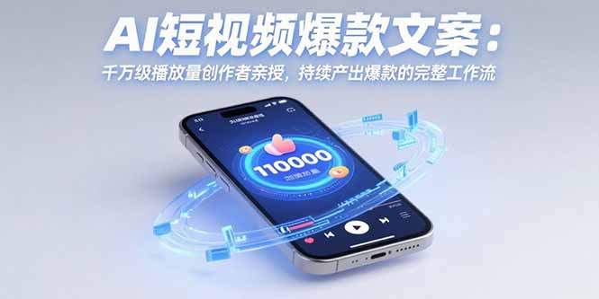 （15569期）AI短视频爆款文案：千万级播放量创作者亲授，持续产出爆款的完整工作流网创吧-网创项目资源站-副业项目-创业项目-搞钱项目网创吧
