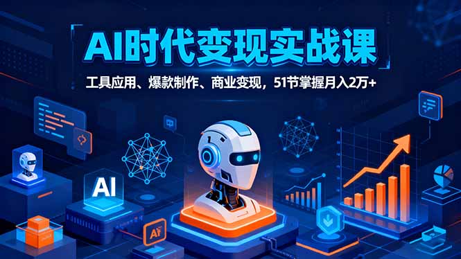 （16093期）AI时代全场景实战课，工具应用、爆款制作、商业变现，51节掌握月入2万+网创吧-网创项目资源站-副业项目-创业项目-搞钱项目网创吧