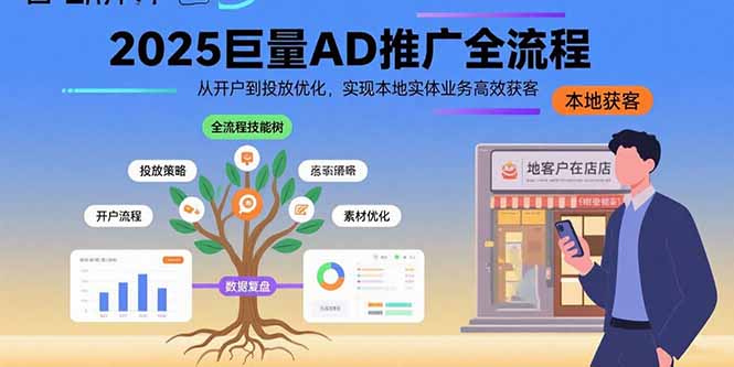 （15608期）2025巨量AD推广全流程，从开户到投放优化，实现本地实体业务高效获客网创吧-网创项目资源站-副业项目-创业项目-搞钱项目网创吧
