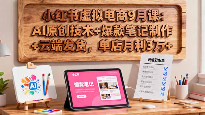 （16287期）小红书虚拟电商9月课：AI原创技术+爆款笔记制作+云端发货，单店月利3万+网创吧-网创项目资源站-副业项目-创业项目-搞钱项目网创吧