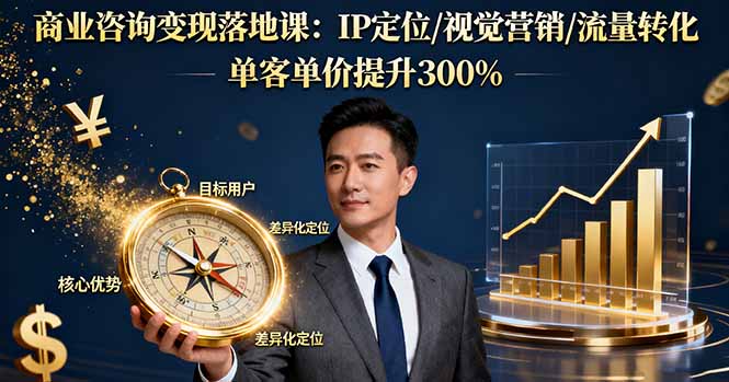 （16249期）商业咨询变现落地课：IP定位/视觉营销/流量转化，单客单价提升300%网创吧-网创项目资源站-副业项目-创业项目-搞钱项目网创吧