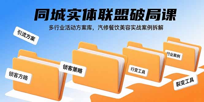 （15833期）同城实体联盟破局课，多行业活动方案库，汽修餐饮美容实战案例拆解网创吧-网创项目资源站-副业项目-创业项目-搞钱项目网创吧