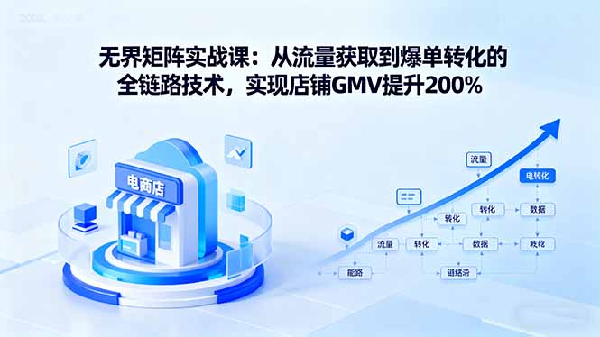 （16104期）无界矩阵实战课：从流量获取到爆单转化的全链路技术，实现店铺GMV提升200%网创吧-网创项目资源站-副业项目-创业项目-搞钱项目网创吧