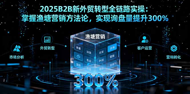 (16129期)2025B2B新外贸转型全链路实操:掌握渔塘营销方法论,实现询盘量提升300%网创吧-网创项目资源站-副业项目-创业项目-搞钱项目网创吧