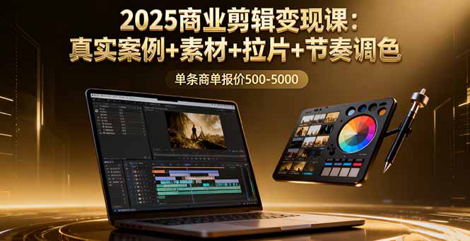 (16130期)2025商业剪辑变现课:真实案例+素材+拉片+节奏调色,单条商单报价500-5000网创吧-网创项目资源站-副业项目-创业项目-搞钱项目网创吧