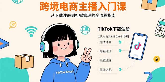 (15708期)跨境电商主播入门课,TikTok下载注册,支付工具配置,社媒账号管理全流程网创吧-网创项目资源站-副业项目-创业项目-搞钱项目网创吧