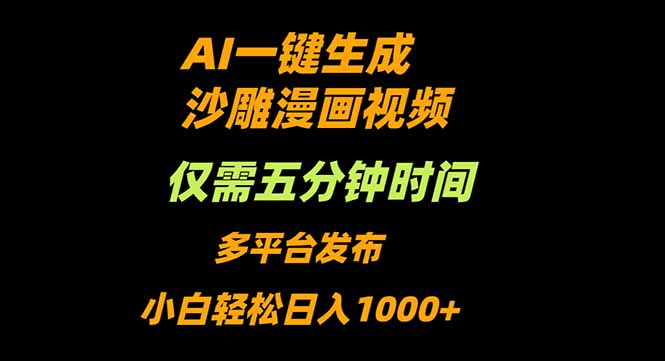 （16320期）AI一键生成沙雕动漫视频，只需5分钟，小白轻松日入1000+网创吧-网创项目资源站-副业项目-创业项目-搞钱项目网创吧