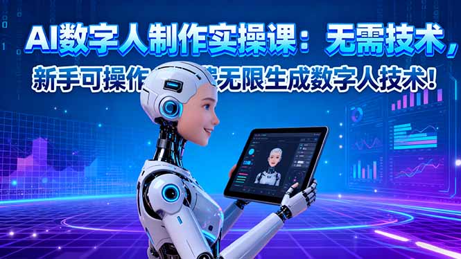 (16376期)AI数字人制作实操课:无需技术,新手可操作,免费无限生成数字人技术!网创吧-网创项目资源站-副业项目-创业项目-搞钱项目网创吧