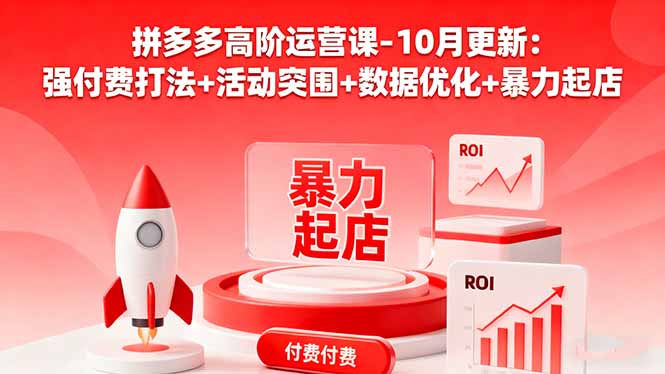 （16366期）拼多多高阶运营课-10月更新：强付费打法+活动突围+数据优化+暴力起店网创吧-网创项目资源站-副业项目-创业项目-搞钱项目网创吧