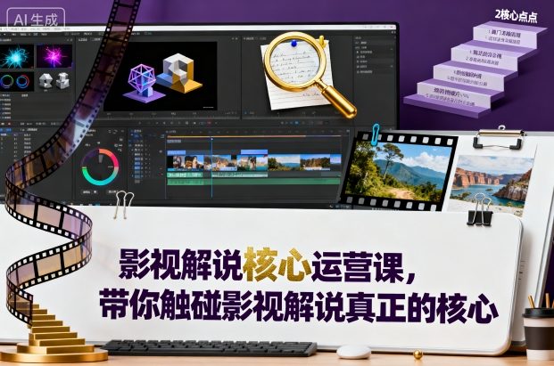 影视解说核心运营课，带你触碰影视解说真正的核心网创吧-网创项目资源站-副业项目-创业项目-搞钱项目网创吧