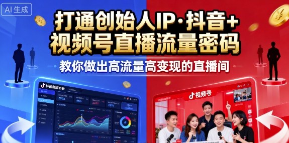 25年直播9-10两期线下课,打通创始人IP,抖音+视频号直播流量密码,教你做出高流量高变现的直播间网创吧-网创项目资源站-副业项目-创业项目-搞钱项目网创吧