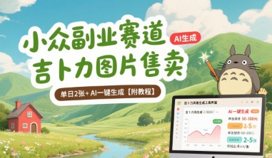 小众副业赛道 吉卜力图片售卖 单日2张+ AI一键生成【附教程】网创吧-网创项目资源站-副业项目-创业项目-搞钱项目网创吧