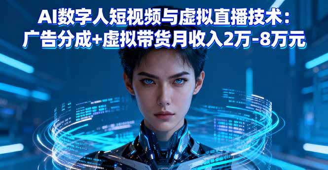 (16148期)AI数字人短视频与虚拟直播技术:广告分成+虚拟带货月收入2万-8万元网创吧-网创项目资源站-副业项目-创业项目-搞钱项目网创吧