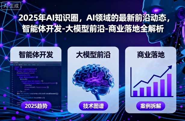 2025年AI知识圈,AI领域的最新前沿动态,智能体开发-大模型前沿-商业落地全解析网创吧-网创项目资源站-副业项目-创业项目-搞钱项目网创吧