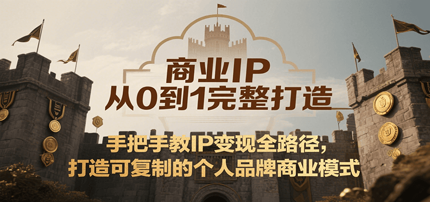 商业IP从0到1完整打造，手把手教IP变现全路径，打造可复制的个人品牌商业模式网创吧-网创项目资源站-副业项目-创业项目-搞钱项目网创吧
