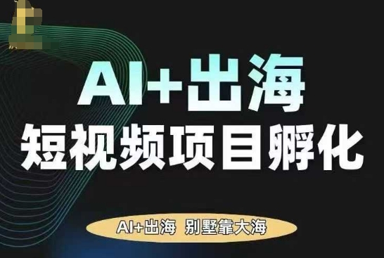 AI·TikTok AI+出海短视频项目孵化,陪你从0-1借助AI实现出海变现网创吧-网创项目资源站-副业项目-创业项目-搞钱项目网创吧