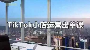 TikTok小店运营出单课，从开店选品、运营出单、发货回款，进行全流程讲解网创吧-网创项目资源站-副业项目-创业项目-搞钱项目网创吧