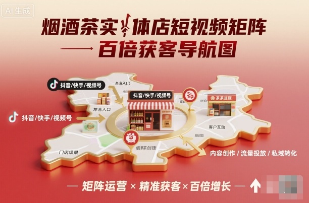 烟酒茶实体店短视频矩阵百倍获客导航图网创吧-网创项目资源站-副业项目-创业项目-搞钱项目网创吧