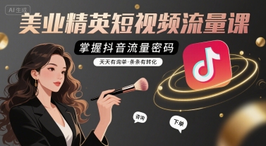 美业精英短视频流量课，掌握抖音流量密码，天天有询单，条条有转化网创吧-网创项目资源站-副业项目-创业项目-搞钱项目网创吧