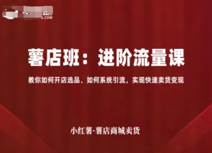 小红薯薯店商城卖货，进阶流量课，教你如何开店选品、如何系统引流，实现快速卖货变现网创吧-网创项目资源站-副业项目-创业项目-搞钱项目网创吧