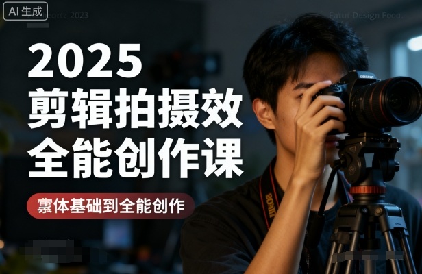 2025剪辑拍摄特效全能创作课，零基础到全能创作网创吧-网创项目资源站-副业项目-创业项目-搞钱项目网创吧