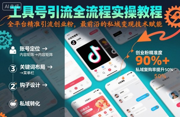 工具号引流全流程保姆级实操教程,全平台精准引流创业粉,最前沿的私域变现技术赋能网创吧-网创项目资源站-副业项目-创业项目-搞钱项目网创吧