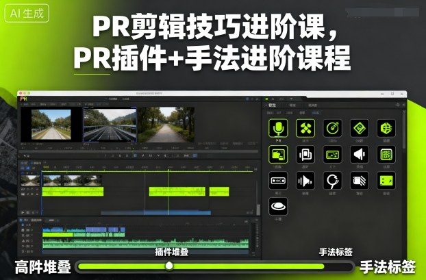 PR剪辑技巧进阶课，PR插件+手法进阶课程网创吧-网创项目资源站-副业项目-创业项目-搞钱项目网创吧