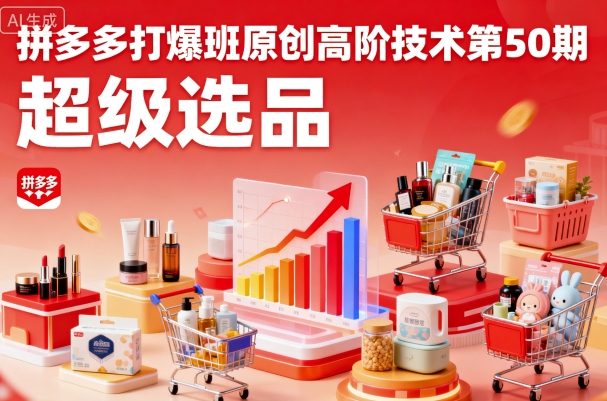 拼多多打爆班原创高阶技术第50期，超级选品网创吧-网创项目资源站-副业项目-创业项目-搞钱项目网创吧