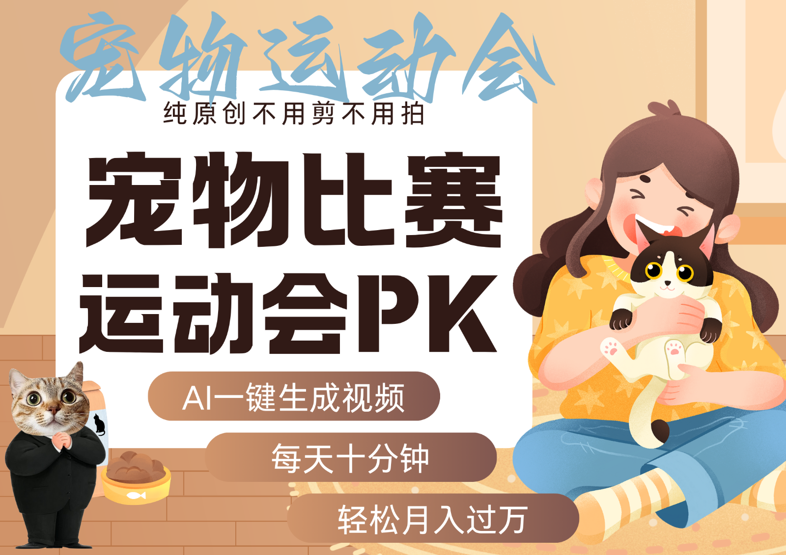 AI萌宠运动员跳水 射击  篮球  足球比赛   每天十分钟 附详细提示词文案库  代替做...网创吧-网创项目资源站-副业项目-创业项目-搞钱项目网创吧