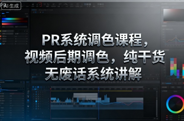 PR系统调色课程,视频后期调色,纯干货无废话系统讲解网创吧-网创项目资源站-副业项目-创业项目-搞钱项目网创吧