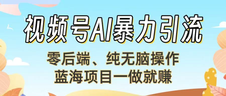 视频号AI暴力引流:零后端、纯无脑操作,蓝海项目一做就赚!网创吧-网创项目资源站-副业项目-创业项目-搞钱项目网创吧