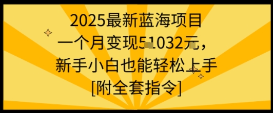 2025最新蓝海项目一个月变现1w+新手小白也能轻松上手【附全套指令】网创吧-网创项目资源站-副业项目-创业项目-搞钱项目网创吧