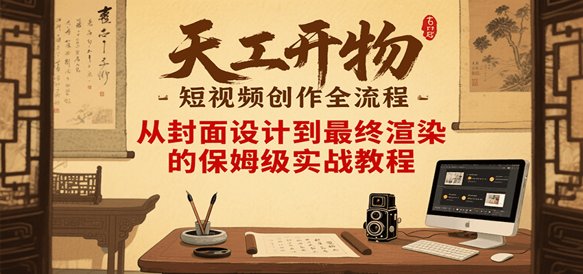 天工开物短视频创作全流程，从封面设计到最终渲染的保姆级实战教程网创吧-网创项目资源站-副业项目-创业项目-搞钱项目网创吧