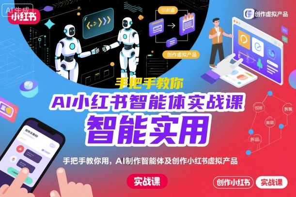 AI小红书智能体实战课,手把手教你用AI制作智能体及创作小红书虚拟产品,提效+内容商业化网创吧-网创项目资源站-副业项目-创业项目-搞钱项目网创吧