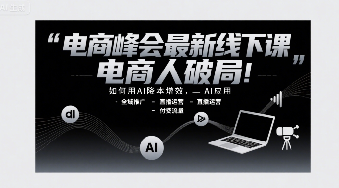 电商峰会最新线下课，电商人破局，如何用AI降本增效，AI应用-全域推广-直播运营-付费流量网创吧-网创项目资源站-副业项目-创业项目-搞钱项目网创吧