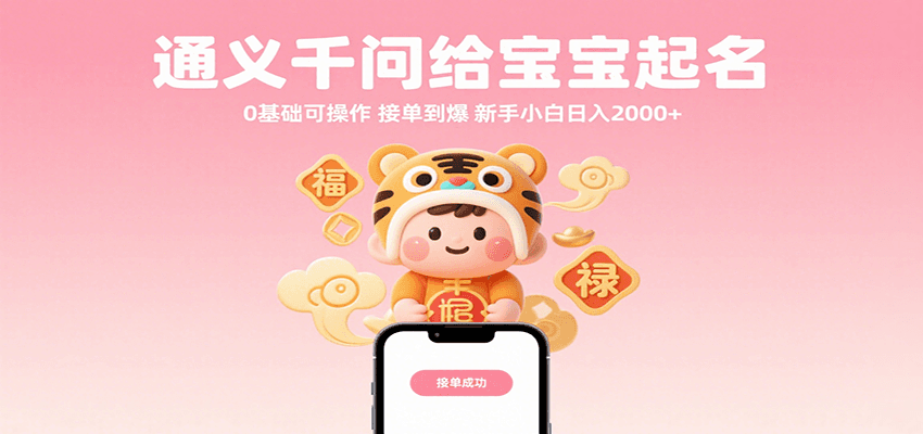 通义千问给宝宝起名 0基础可操作 接单到爆 新手小白日入2000+网创吧-网创项目资源站-副业项目-创业项目-搞钱项目网创吧