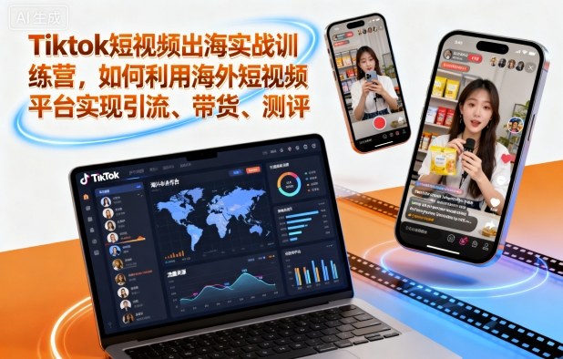 Tiktok短视频出海实战训练营,如何利用海外短视频平台实现引流、带货、测评网创吧-网创项目资源站-副业项目-创业项目-搞钱项目网创吧