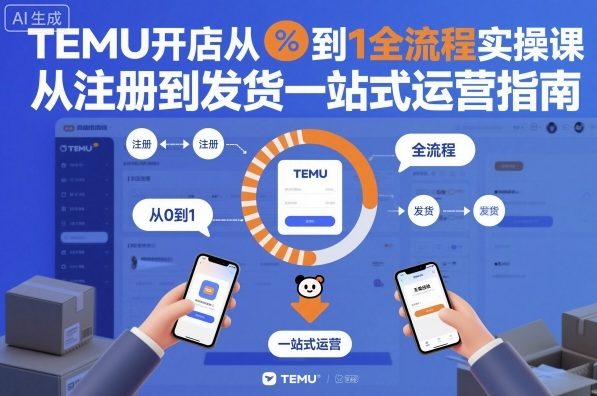 TEMU开店从0到1全流程实操课,从注册到发货一站式运营指南网创吧-网创项目资源站-副业项目-创业项目-搞钱项目网创吧