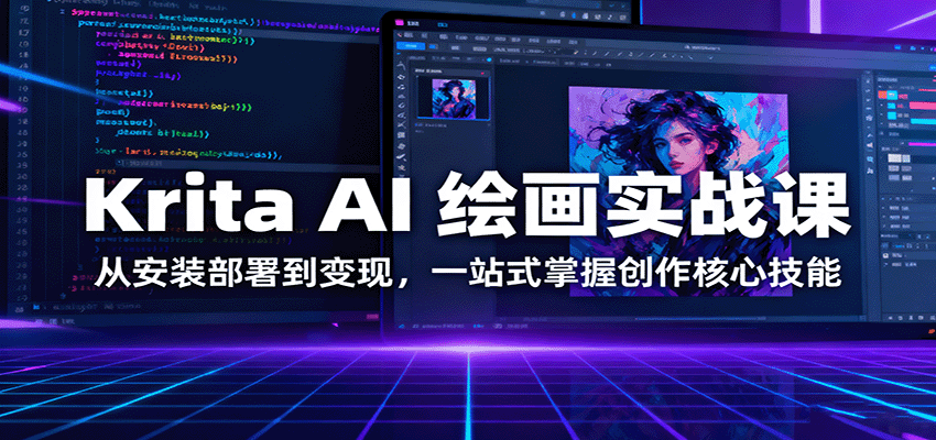 Krita AI 绘画实战课:从安装部署到变现,一站式掌握创作核心技能网创吧-网创项目资源站-副业项目-创业项目-搞钱项目网创吧