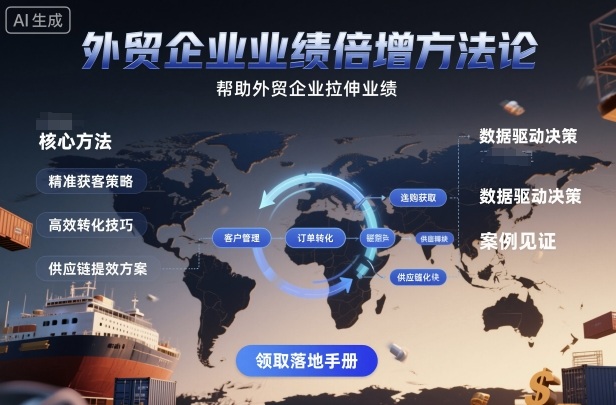 外贸企业业绩倍增方法论,帮助外贸企业拉伸业绩网创吧-网创项目资源站-副业项目-创业项目-搞钱项目网创吧