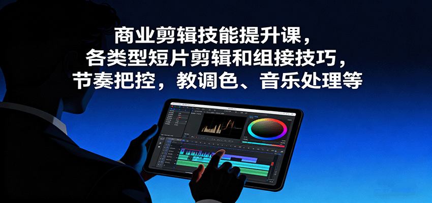 商业剪辑技能提升课,各类型短片剪辑和组接技巧,节奏把控,教调色、音乐处理等网创吧-网创项目资源站-副业项目-创业项目-搞钱项目网创吧